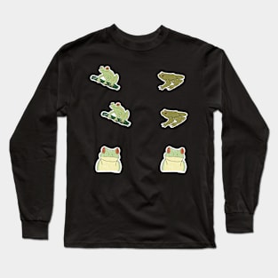 Cute Frog Sticker Pack Long Sleeve T-Shirt